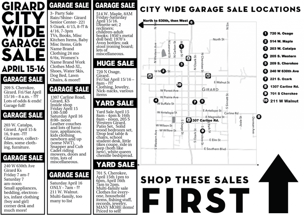 Girard City Wide Garage Sale, April 15 & 16 Hometown Girard